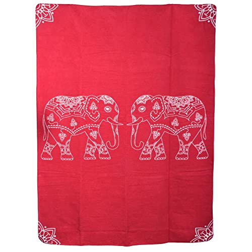 Yogabox Yogadecke Elefanten 150 x 200 cm - regional hergestellt, rot/Natur von Yogabox