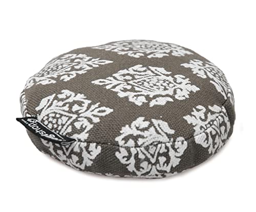 Yogishop Klangschalenkissen rund - Vintage - Cotton, Ø 10 cm 10 x 10 x 3.8 cm, Taupe von Yogishop