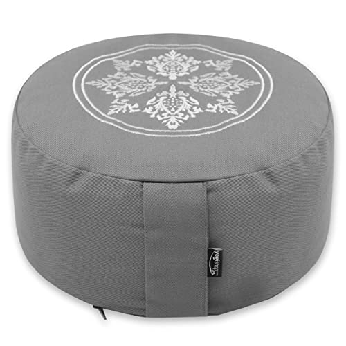 Yogishop Meditationskissen Rund - Organic Cotton - Ø 30Cm X 15Cm Cool Grey von Yogishop