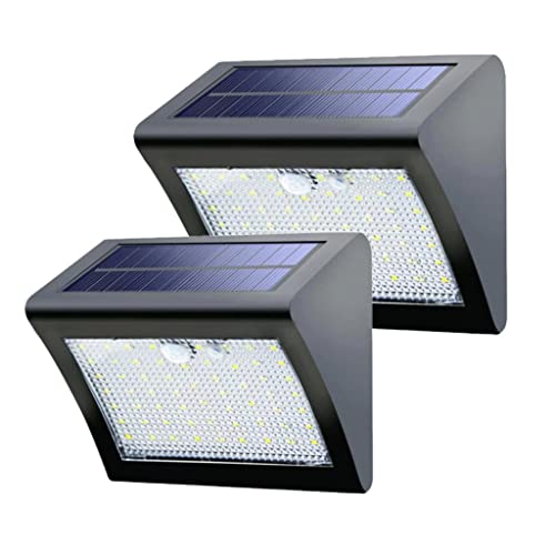 Yohencin Solarleuchten Außen 60 LED mit Körpersensor Solar-Wandleuchte Wasserdicht Solar-Beleuchtung 3 Modi Solar-Ladung Dekorative Garten Eingang und Gang (2 Stück) von Yohencin