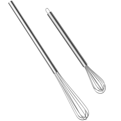 Schneebesen Set Edelstahl, Rührbesen 18cm und 26cm für Mischen, Aufschäumen und Schlagen von Yoicn Lth