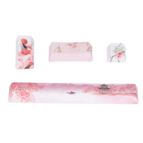 Yoidesu 4Pcs PTB Keycaps Set, Mechanische Tastaturen Peachblossom Beauty Pattern Space ESC Enter Numpad Enter DIY Keycaps Kit Yoidesu 4Pcs PTB Keycaps Set, Mechanische Tastaturen Peachblossom Beauty Pattern Space ESC Enter Numpad Enter DIY Keycaps Kit von Yoidesu