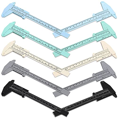 Yoiimiya 10 StüCk 150 Mm Mini Kunststoff Messschieber Messschieber Doppel Skala Lehre Messung Werkzeug für SchüLer BüRo 5 Farben von Yoiimiya