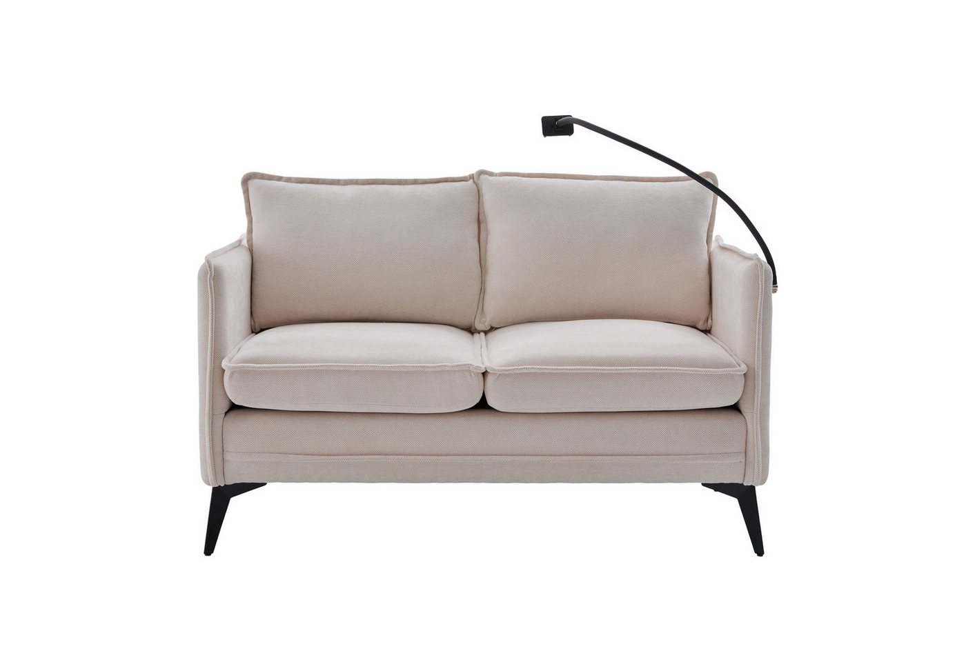 Yoimoimo 2-Sitzer mit Handyhalter & Staufach - Chenille-Stoff, Metallfüße, kompakt von Yoimoimo