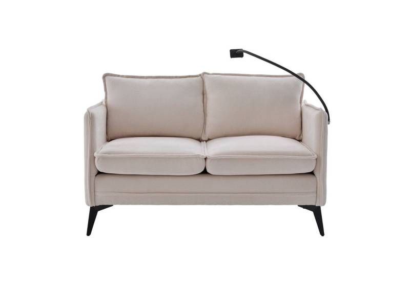 Yoimoimo 2-Sitzer mit Handyhalter & Staufach - Chenille-Stoff, Metallfüße, kompakt von Yoimoimo