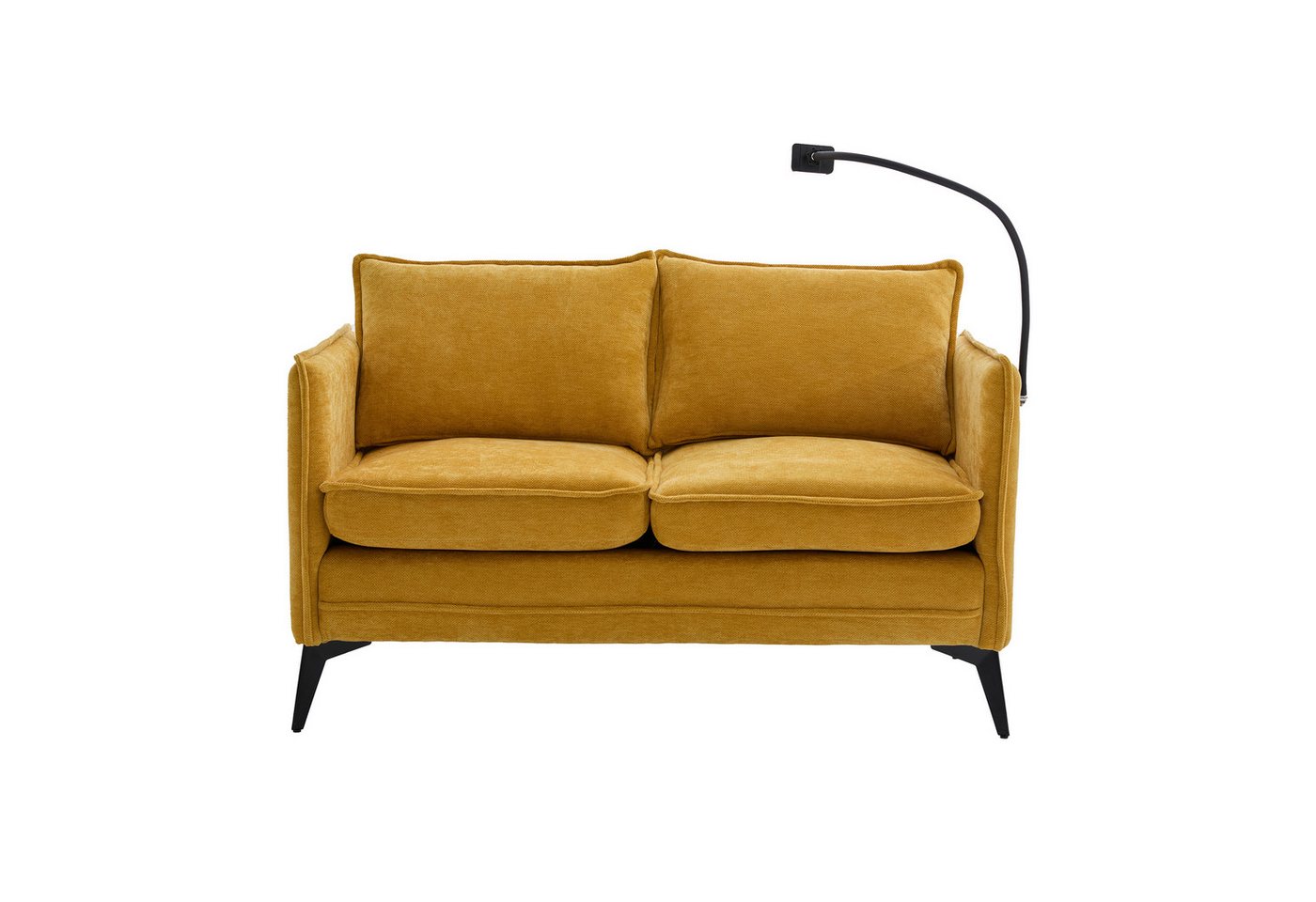 Yoimoimo 2-Sitzer mit Handyhalter & Staufach - Chenille-Stoff, Metallfüße, kompakt von Yoimoimo