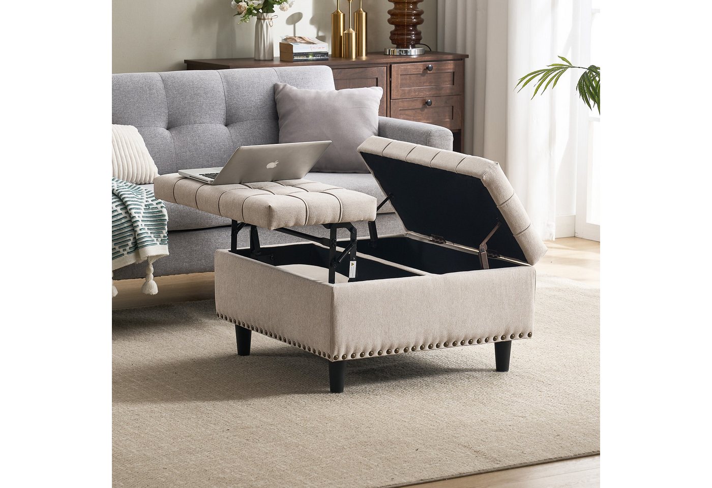 Yoimoimo Couchtisch Couchtisch Höhenverstellbarer Aufbewahrungsstuhl/Sitzhocker Yoimoimo Couchtisch Couchtisch Höhenverstellbarer Aufbewahrungsstuhl/Sitzhocker von Yoimoimo