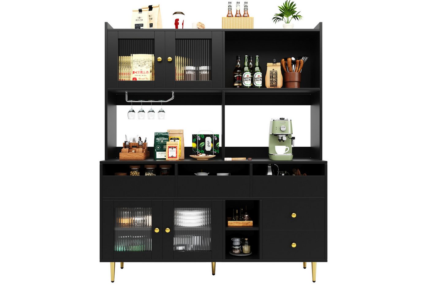 Yoimoimo Hochschrank Restaurant-Hochschrank 145cm mit Weinglasregal - Changhong-Glas von Yoimoimo