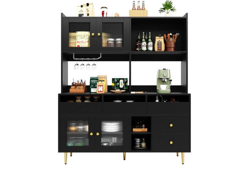 Yoimoimo Hochschrank Restaurant-Hochschrank 145cm mit Weinglasregal - Changhong-Glas von Yoimoimo