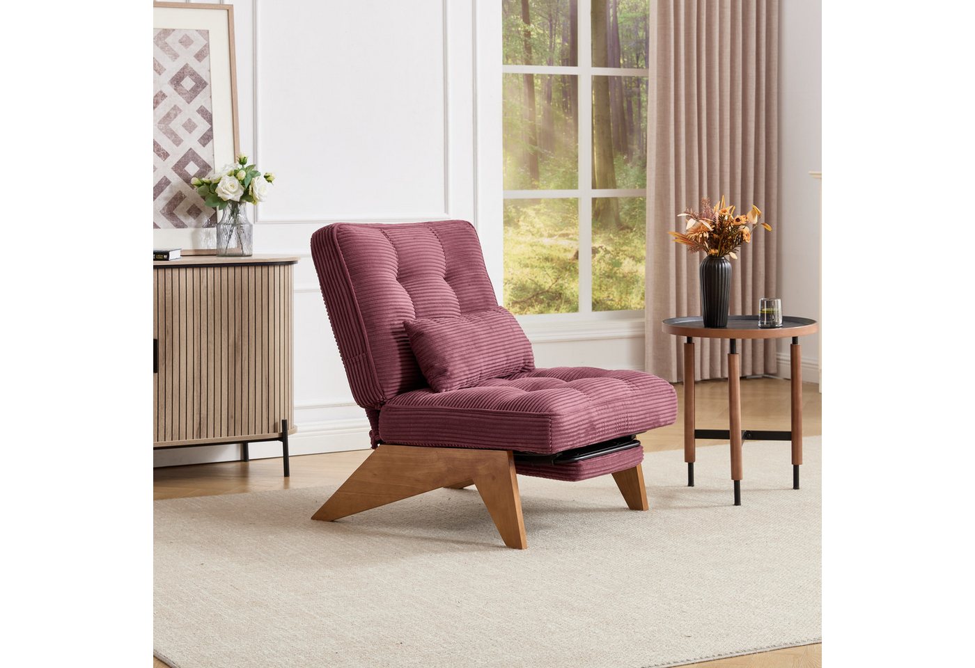 Yoimoimo Loungesessel Verstellbar mit Fußstütze & Lendenkissen - Holzbeine, Stoff Yoimoimo Loungesessel Verstellbar mit Fußstütze & Lendenkissen - Holzbeine, Stoff von Yoimoimo