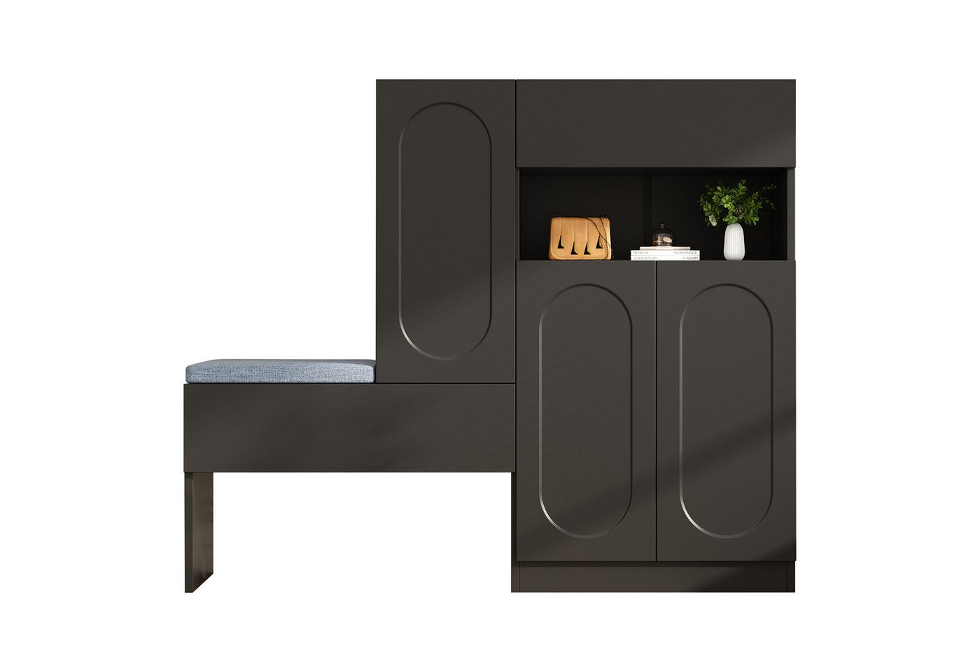 Yoimoimo Schuhschrank Schuhbank mit Sitzkissen - Schuhschrank 140cm, Verstellbare Regale Yoimoimo Schuhschrank Schuhbank mit Sitzkissen - Schuhschrank 140cm, Verstellbare Regale von Yoimoimo