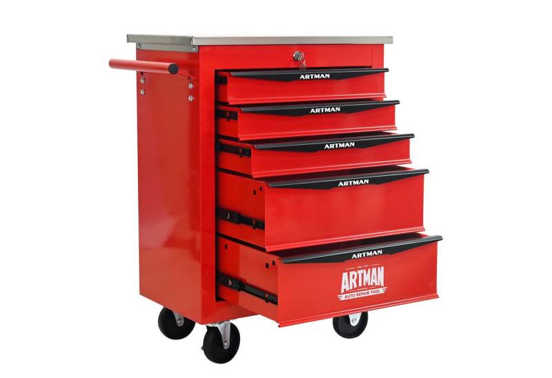 Yoimoimo Werkzeugwagen 2-7 Schubladen, mit Schloss & Lenkrollen - Für Garage & Werkstatt, Rot Yoimoimo Werkzeugwagen 2-7 Schubladen, mit Schloss & Lenkrollen - Für Garage & Werkstatt, Rot von Yoimoimo