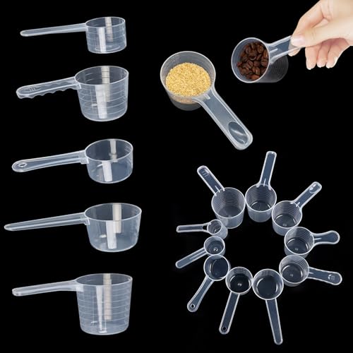 Messbecher Löffel,10 Stück Messlöffel Gramm Messlöffel Transparent Measuring Spoons mit Skala, Measuring Cups and Spoons Set für Milchpul Kochen Backen Waschpulver von Yoirzit