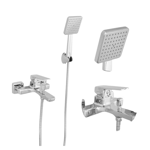 Yoka Home - Badewannenarmatur mit Handbrause - Duscharmatur Wasserhahn für Badewanne Mischbatterie mit Schlauch - Wannenarmatur - Wandmontage - Chrom von Yoka Home
