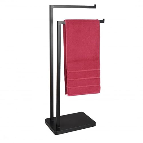 Yoka Home - Handtuchhalter Stehend Schwarz Handtuch - Ständer Freistehend aus Edelstahl für Bad Standhandtuchhalter mit 2 Handtuchstangen - 30,5 x 20,5 x 80,5 cm von Yoka Home