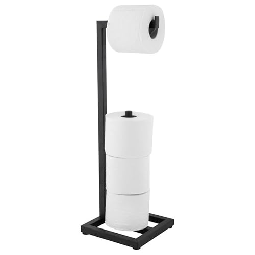 Yoka Home - Toilettenpapierhalter Stehend - Klopapierhalter Toilettenpapierständer Klopapierständer für 5 Ersatzrollen Klorollenhalter aus Metall - Schwarz von Yoka Home