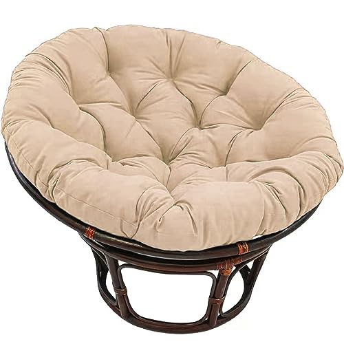 Yokbeer Kissen Sitzauflage, Rundes Dicke Stuhlkissen, Bequem Weich Sitzkissen, Hängesessel Kissen für Gartensessel, Drehsessel, Korbsessel, Indoor Balkonstuhl (Color : Khaki, Size : 50 * 50cm) von Yokbeer