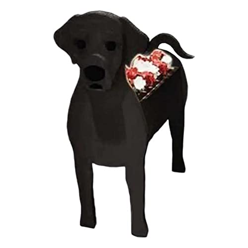 Yokbeer Labrador Hunde Pflanztöpfe, Niedliche Tier Blumentöpfe PVC Handgefertigter Blumentopf mit Drainagelöchern Garten Hund Pflanzgefäße Blumentopf für Indoor Outdoor ( Color : Schwarz , Size : 34*2 von Yokbeer