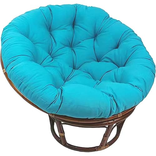 Yokbeer Papasansessel Kissen Sitzauflage Runde Form Dicke Stuhlkissen Bequem Weich Sitzkissen Hängesessel Garten Stuhlauflage, Hängesessel Kissen für Korbsessel (Color : Blue, Size : 80 * 80cm) von Yokbeer