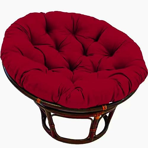 Yokbeer Papasansessel Rattansessel Auflage Sesselkissen Gartenkissen Sitzkissen Gesteppt mit Schlaufen Rund Dicke Sitzauflagen für Rattanmöbel (Color : Red, Size : 100 * 100cm) von Yokbeer