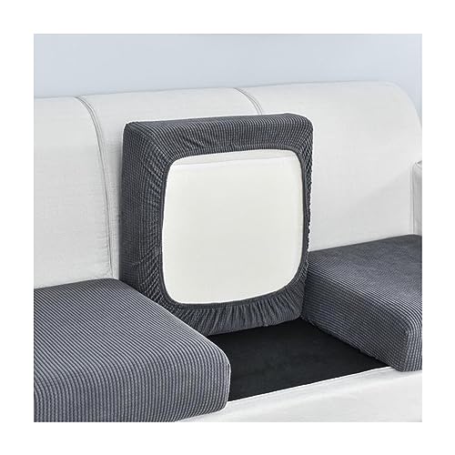 Yokbeer Sofa Sitzkissenbezug, Sofa Sitzkissenbezug Stretch, Elastischer KissenbezüGe, rutschfest Stoff Tartan, Wohnzimmer Sofa Sitzbezug MöBelbezug rutschfest und Weich (Color : Gray, Size : 2-Sitze von Yokbeer