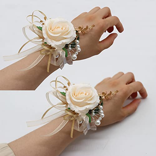 YOKOKE 2 Ansteckblumen, handgefertigte künstliche Pfingstrosen, Rose, Handgelenk-Anstecknadel, Handgelenk-Ansteckblume für Hochzeit, Abschlussball, Anzug, Dekorationen (2 goldene YOKOKE 2 Ansteckblumen, handgefertigte künstliche Pfingstrosen, Rose, Handgelenk-Anstecknadel, Handgelenk-Ansteckblume für Hochzeit, Abschlussball, Anzug, Dekorationen (2 goldene von Yokoke