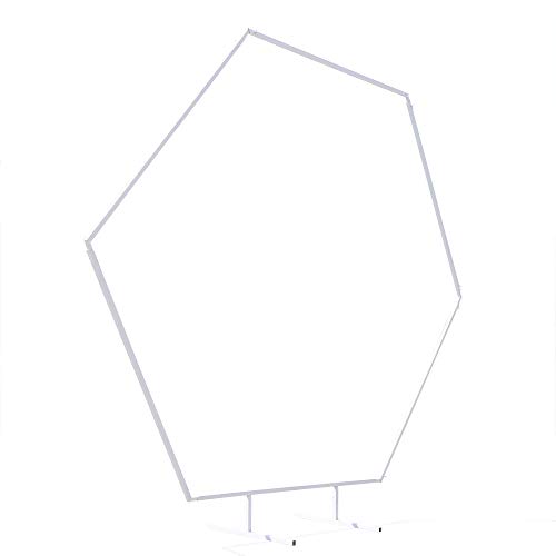 2.4m Metall Hochzeitsbogen Hexagon, Hochzeit Hintergrund Stand ballonbogen Traubogen Hexagon Torbogen Metal Rahmen für Hochzeit, Geburtstagsfeier, Weihnachten von Yolancity