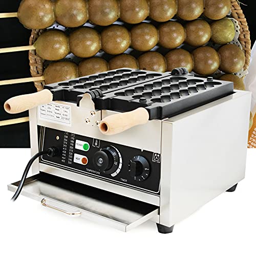 Edelstahl Bubble Waffeleisen 1500W Elektrisch Bubble Waffle Maker Maschine Kommerzielle Waffelmaschine Antihaft-Pfanne für Bäckereien, Restaurants, Kioske, Kantinen von Yolancity