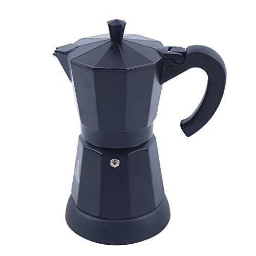 Yolancity Espressokocher, Elektrische Mokkakanne Aluminium Kaffeemaschine Mokka Espresso Kanne, Moka-Kanne 6 Tassen Kaffee (300 ml), Schwarz, Waschbarer und Herausnehmbarer von Yolancity