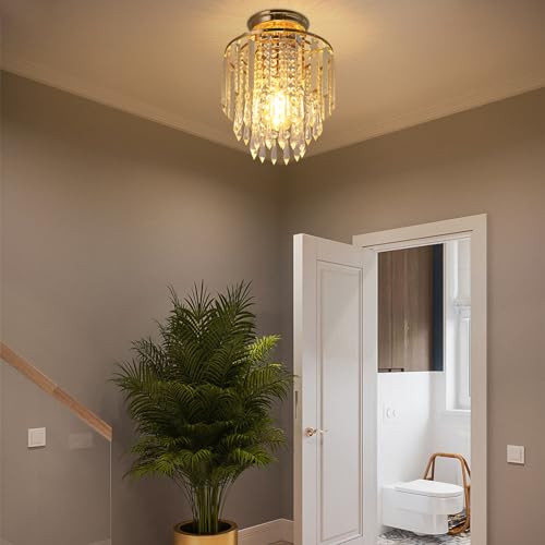 Yolancity Moderner Kronleuchter Kristall Deckenleuchte Deckenlampe LED 3 Stufen Regentropfen Chandelier E27 Fassung Ceiling Lamp für Wohnzimmer Schlafzimmer Flur Esszimmer von Yolancity