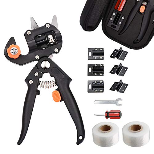 Yolando 2-in-1 Garten Obstbaum Pfropfschere, Veredelungsschere Ratschenschere Set, Professionelle Einhand Pfropfen Schneidwerkzeug für Garten Blumen Baum Pflanzenzweige, Garden Grafting Tool von Yolando