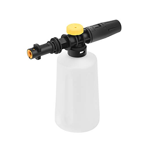 Yolando Schneeschaum Lanze für Kärcher K2 K3 K4 K5 K6 K7 Hochdruckreiniger, 750ML Snow Foam Cannon Schaumkanone Schaumpistole Schaumlanze Seifenspender Mit Einstellbarer Sprühdüse für Autowäsche von Yolando