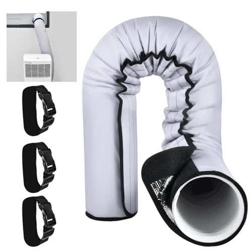 YoleShy Tragbare AC-Schlauchisolierung, dicke Klimaanlagen-Schlauchabdeckung für Abluftschläuche mit 12,7 cm und 15 cm Durchmesser, einfache Installation, Kanalisolierung mit 3 verstellbaren von YoleShy