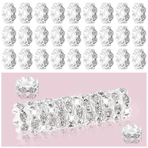 100 Stück Rondelle Perlen Strass Kristall Glitzer Zwischenperlen für Armbänder Farbe 12 mm Strassperlen zur Herstellung von Großlochperlen Kugel Abstandsperlen Perlen zum Auffädeln Schmuckherstellung 100 Stück Rondelle Perlen Strass Kristall Glitzer Zwischenperlen für Armbänder Farbe 12 mm Strassperlen zur Herstellung von Großlochperlen Kugel Abstandsperlen Perlen zum Auffädeln Schmuckherstellung von Yolev