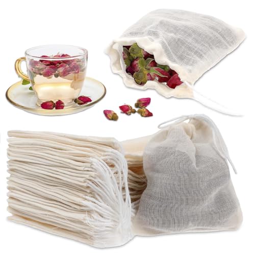 30 Stück Teebeutel Für Losen Tee 10x15cm Teefilter Taschen Einweg Teefilter Papier Mit Kordelzug Filterbeutel Für Duftender Gewürze Vanille Lavendel Kaffee von Yolev