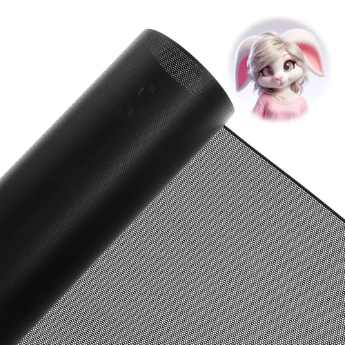 Schwarz Fursuit Eye Mesh 1m×30cm Sublimiertes PVC-Netz Plastik Custom Mesh Weich Wasserdichtes Bedruckbares Netz Für Halloweenkostüme Furries Cosplay Rollenspiele von Yolev