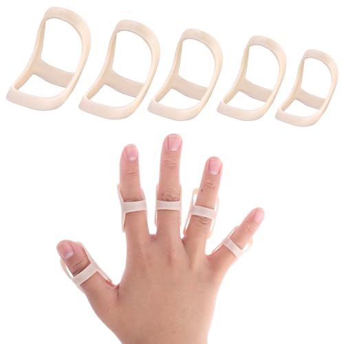 Yolev 5 Stück Fingerschiene Fingerstütze Knöchel Fingerschutz Mallet Finger Glätteisen Passend für Daumen Mittelfinger kleinen Finger oder Ringfinger (Größen 6, 7, 8, 9, 10) von Yolev