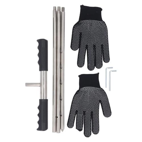 Edelstahl-Bodenproben-Sonde, verstellbar, 43,2 cm, 121,9 cm, T-Griff, Bodensonde, Werkzeug, mit kombiniertem Stab für Rasen, Garten, Bauernhof, Bodenprobenentnahme von YolieraArt