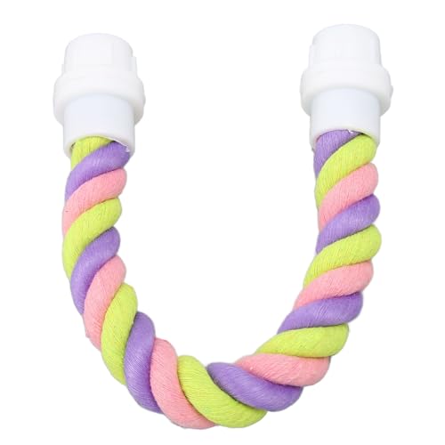 Papageien-Kauspielzeug, Schnabelschleifen, hängendes Vogelkäfigspielzeug, mehrfarbiger Baumwollfaden mit eingebautem, biegbarem Draht für stabile Unterstützung, Macaron-Serie (L) von YolieraArt
