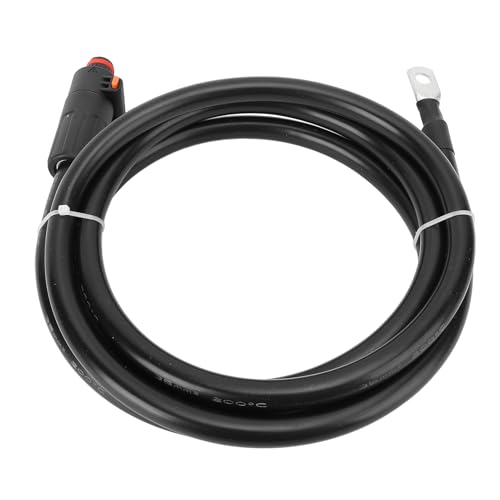 YolieraArt 35 mm² Batteriekabel, extra flexibler Gummi-Netzdraht mit schwarzem geradem Stecker und SC35 8 Terminal, Wechselrichter-Verbindungskabel für Marine, Motorrad, Auto, Traktor (2 m / 6,56 Fuß) von YolieraArt