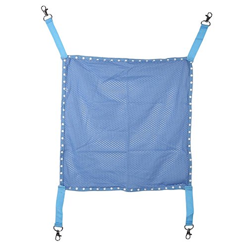 YolieraArt Atmungsaktive Netz-Haustier-Hängematte, weiches Hängebett für Katzen, Hunde, Kleintiere, Käfig montiert mit Federklammern, platzsparendes Design, schnell trocknend, leichter Stoff (blau) von YolieraArt