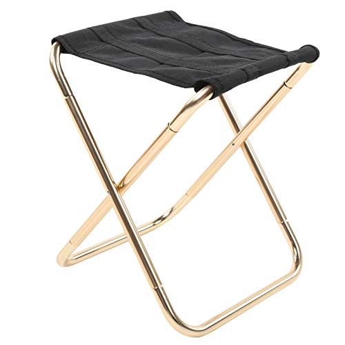 YolieraArt Aviation Aluminium-Legierung, zusammenklappbar, tragbar, für den Außenbereich, Campingstuhl, Mini-Fischersitz, mit Oxford-Stoff, Golden, 80 kg (Gold) von YolieraArt