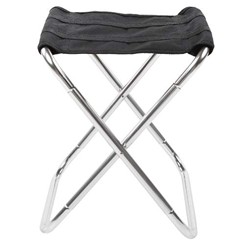 YolieraArt Aviation Aluminium-Legierung, zusammenklappbar, tragbar, für den Außenbereich, Campingstuhl, Mini-Fischersitz, mit Oxford-Stoff, Golden, 80 kg (Silber) von YolieraArt