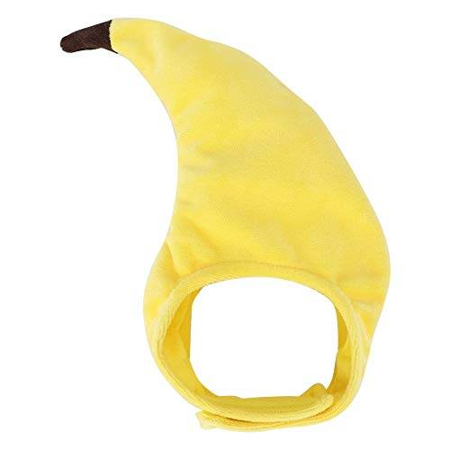 YolieraArt Bananen-Kostüm, Kopfbedeckung für Katzen, verstellbare lustige Haustiermütze mit Haken und Schlaufe, festliche Foto-Requisite, weicher Stoff, Haustierzubehör, Einheitsgröße von YolieraArt