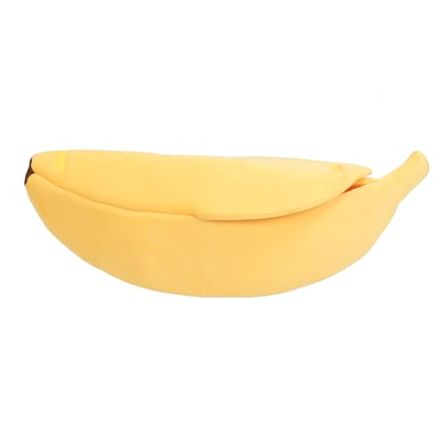 YolieraArt Bananenförmiges Haustierbett für Katzen, Hunde, Hamster, Winter, warm, halbgeschlossenes Design, weicher, gemütlicher Stoff, multifunktionale Isomatte, maschinenwaschbar (L) von YolieraArt