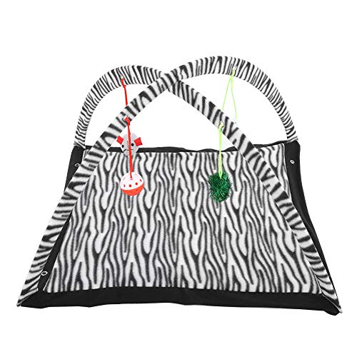 YolieraArt Faltbares Katzenzelt mit hängendem Spielzeug, Plüsch-Spielhaus und Schlafbett, tragbare Katzenspielmatte für Indoor-Kätzchen, platzsparendes Design von YolieraArt