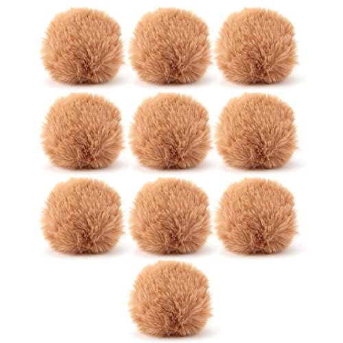 YolieraArt Flauschige Katzenspielzeugbälle, bunte Polyester-Haustierspielbälle, weich und leicht, tragbares Katzenkauspielzeug für den Innenbereich, lustiges interaktives Katzenspielzeug (braun), 10 von YolieraArt