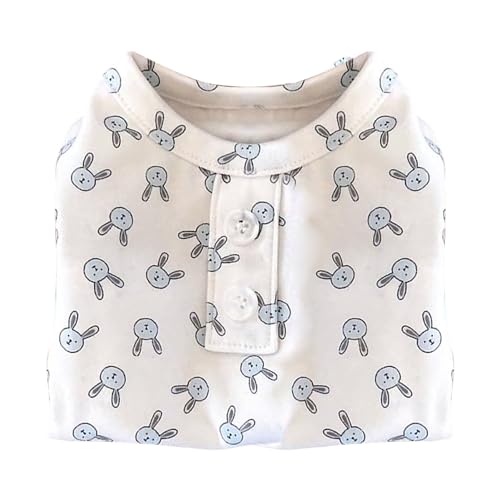 YolieraArt Haustier-Sommerweste, dünnes Polyester, für Hunde und Katzen, weich, bequem, atmungsaktiv, niedliches Kaninchenmuster, geeignet für Teddy, Bichon, Katzen, Schnauzer, Pudel, kleine Hunde von YolieraArt