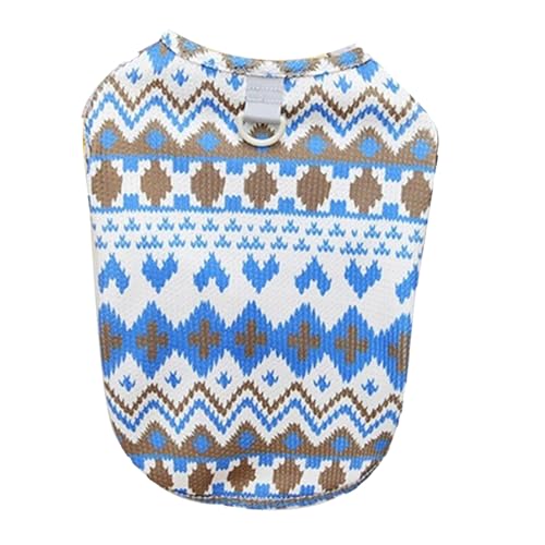 YolieraArt Haustiergeschirrkleidung, stilvolle Hundeweste mit geometrischem Muster, Polyester, atmungsaktiv, für Frühling und Sommer, ideal für Teddy und andere kleine Rassen (L) von YolieraArt