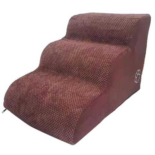 YolieraArt Hundetreppe 3-stöckige Hunderampe mit Polarfleece-Abdeckung, hochdichter Schaumstoff, Haustiertreppe, bogenförmiges Design zum Schutz der Gelenke, rutschfest für Bett und Couch, (Kaffee) YolieraArt Hundetreppe 3-stöckige Hunderampe mit Polarfleece-Abdeckung, hochdichter Schaumstoff, Haustiertreppe, bogenförmiges Design zum Schutz der Gelenke, rutschfest für Bett und Couch, (Kaffee) von YolieraArt